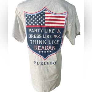 Burlebo Gray Patriotic Graphic T-Shirt for Men Size Small